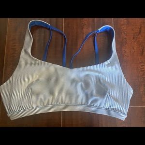 Joy Lab sports bra - white and blue stripes